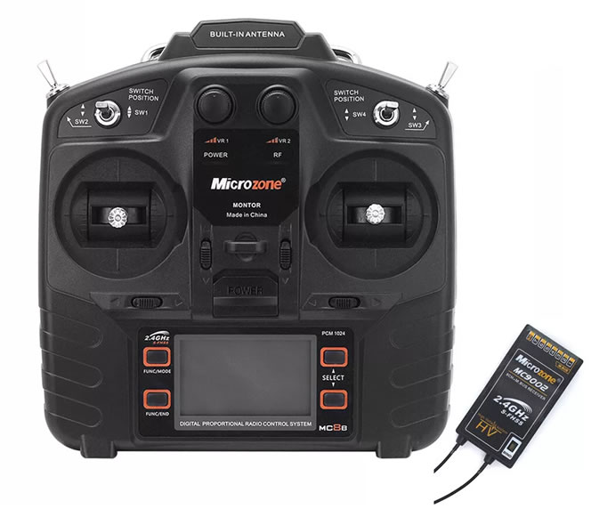 MicroZone MC6C 2.4G Controller with  MC6RE V2  Receiver System